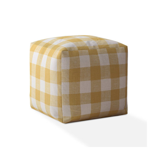 Gracie Oaks Cotton Box Cushion Ottoman Slipcover | Wayfair
